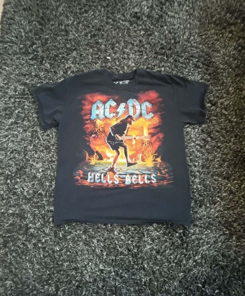 Liquid Blue AC/DC Hells Bells Rock Eruption Graphic T-Shirt